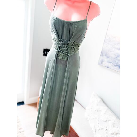 Tree of Life Fernlight + Lace meadowcore nymph corset maxi dress - Picture 2 of 6